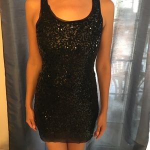 Max Mara black sequined dress x-small